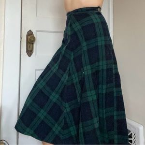 1950s plaid wool skirt